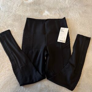 Athleta Black High-Waist Leggings with Side Zippers